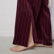 Lunya Pajamas Washable Silk High Rise Pant Set - #Currant Veil Stripe
