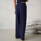 Lunya Pajamas - Organic Cotton Seersucker Pant #Deep Blue