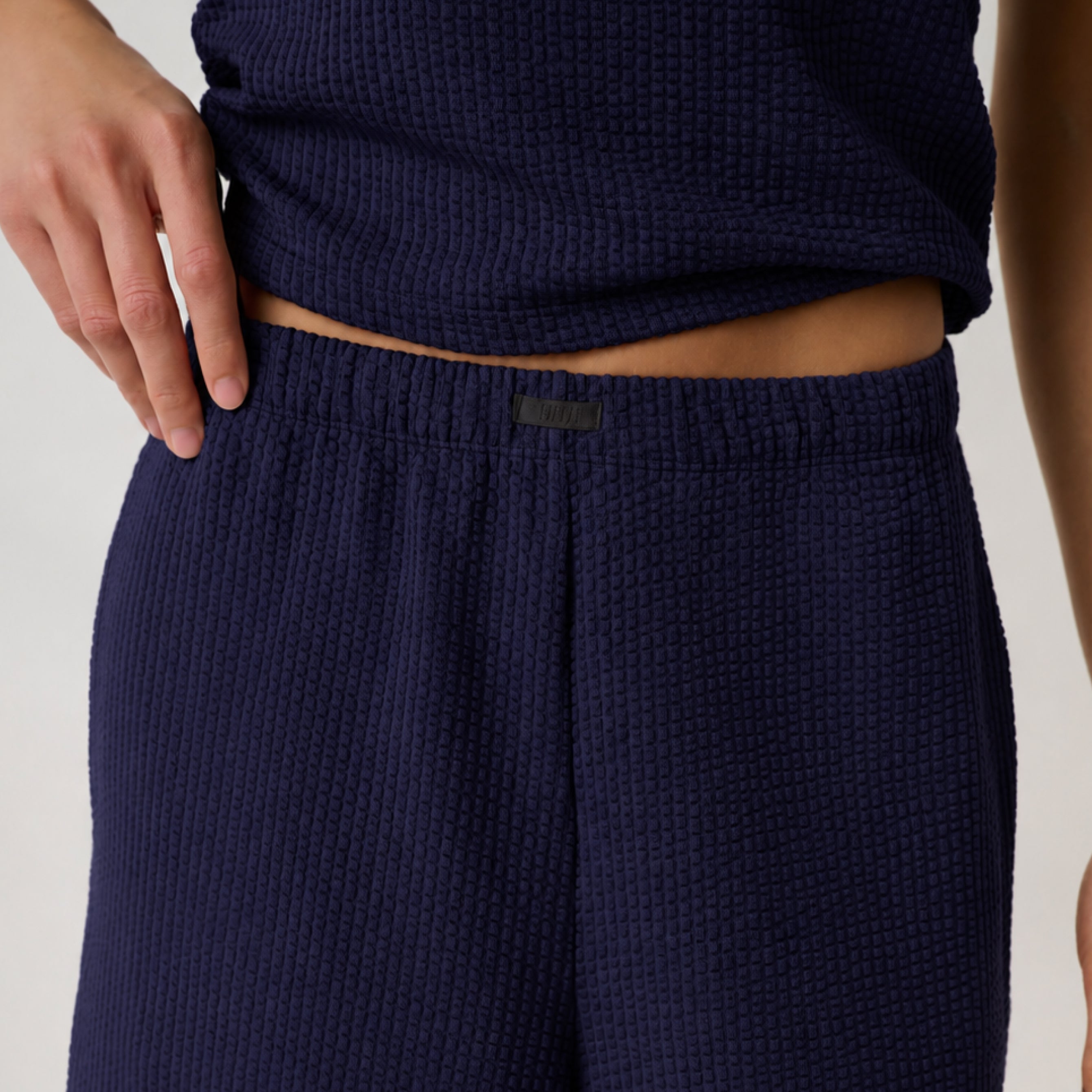 Lunya Pajamas - Organic Cotton Seersucker Pant #Deep Blue