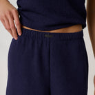 Lunya Pajamas - Organic Cotton Seersucker Pant #Deep Blue