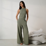 Lunya Pajamas - Organic Cotton Seersucker Pant #Fresh Herb