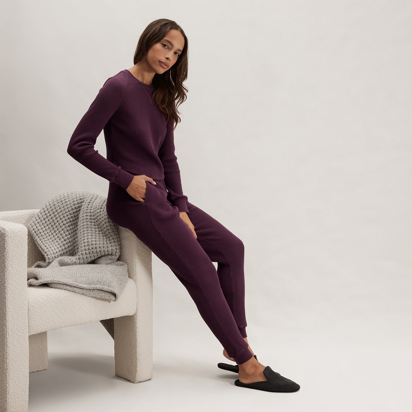 Lunya Loungewear Wafflesoft Jogger - #Vintage Merlot