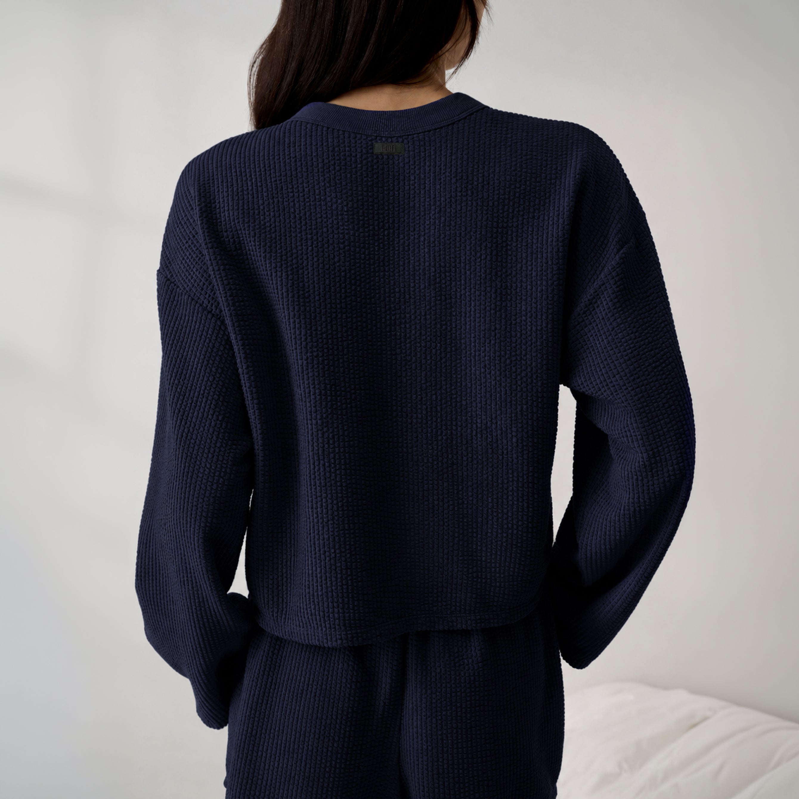 Lunya Pajamas - Organic Cotton Wide Sleeve Top #Deep Blue