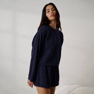 Lunya Pajamas - Organic Cotton Wide Sleeve Top #Deep Blue