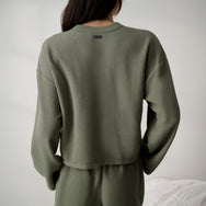 Lunya Pajamas - Organic Cotton Wide Sleeve Top #Fresh Herb