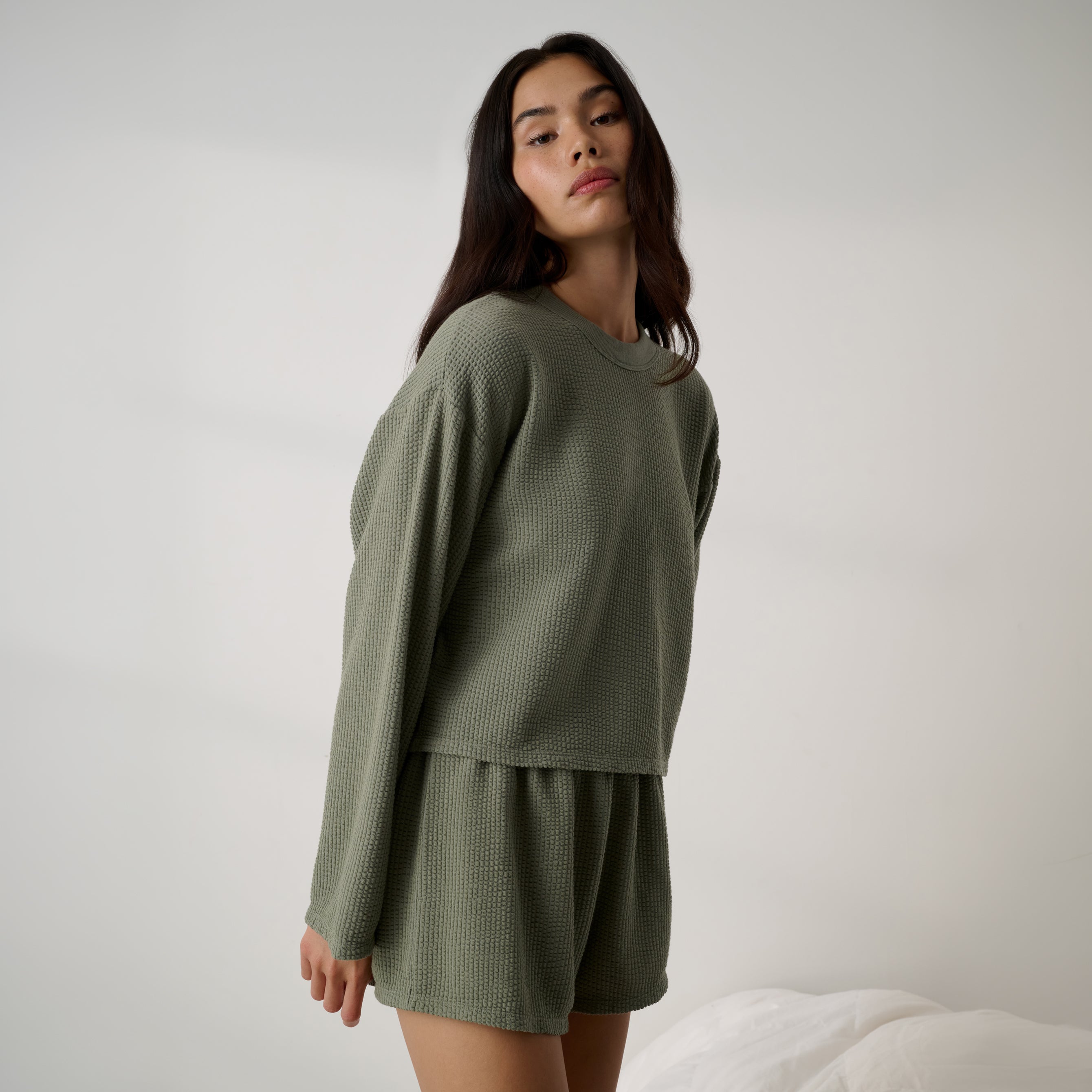 Lunya Pajamas - Organic Cotton Wide Sleeve Top #Fresh Herb