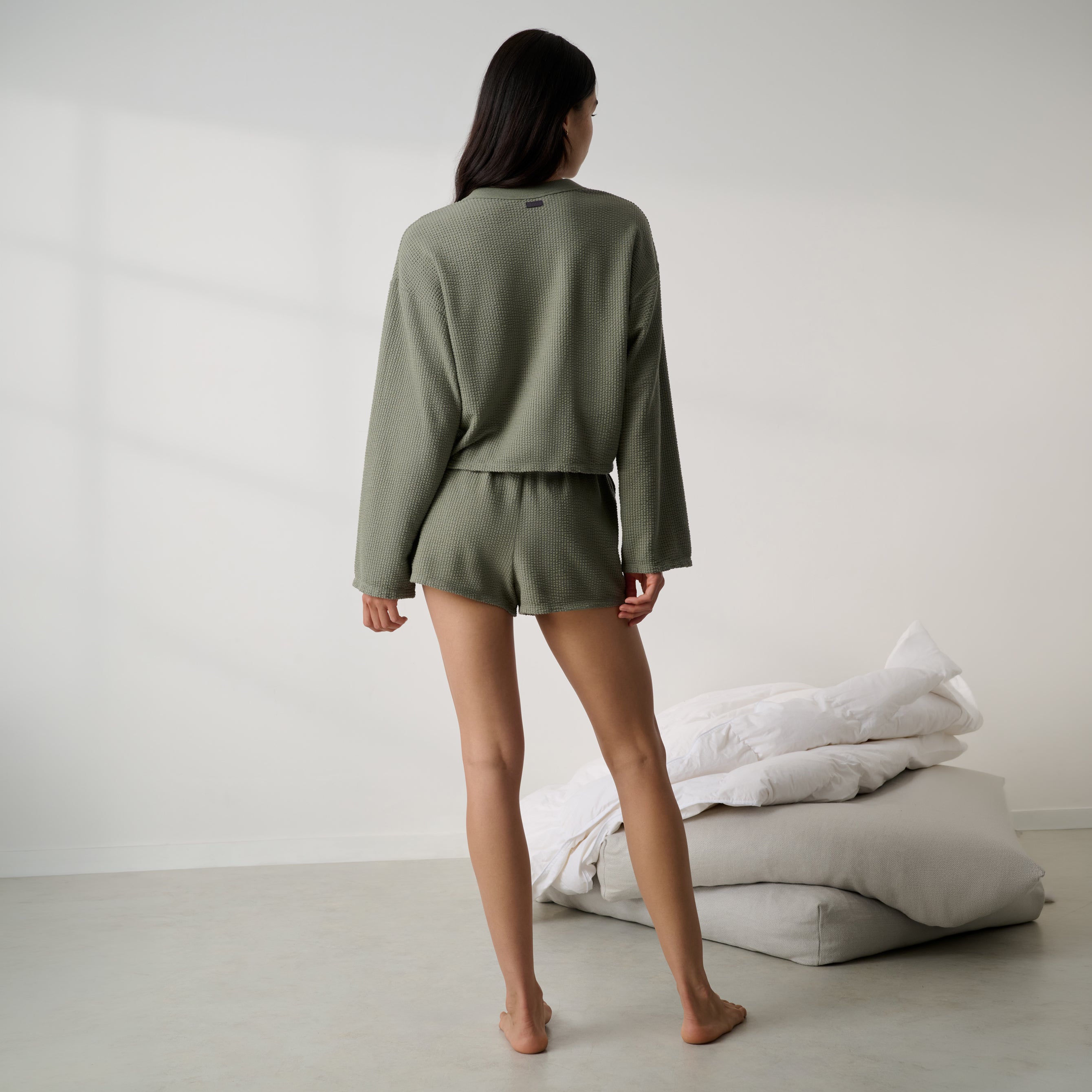 Lunya Pajamas - Organic Cotton Seersucker Short #Fresh Herb