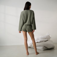 Lunya Pajamas - Organic Cotton Seersucker Short #Fresh Herb