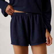 Lunya Pajamas - Organic Cotton Seersucker Short #Deep Blue