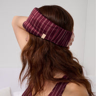 Lunya Pajamas Washable Silk Sleep Mask - #Currant Veil Stripe
