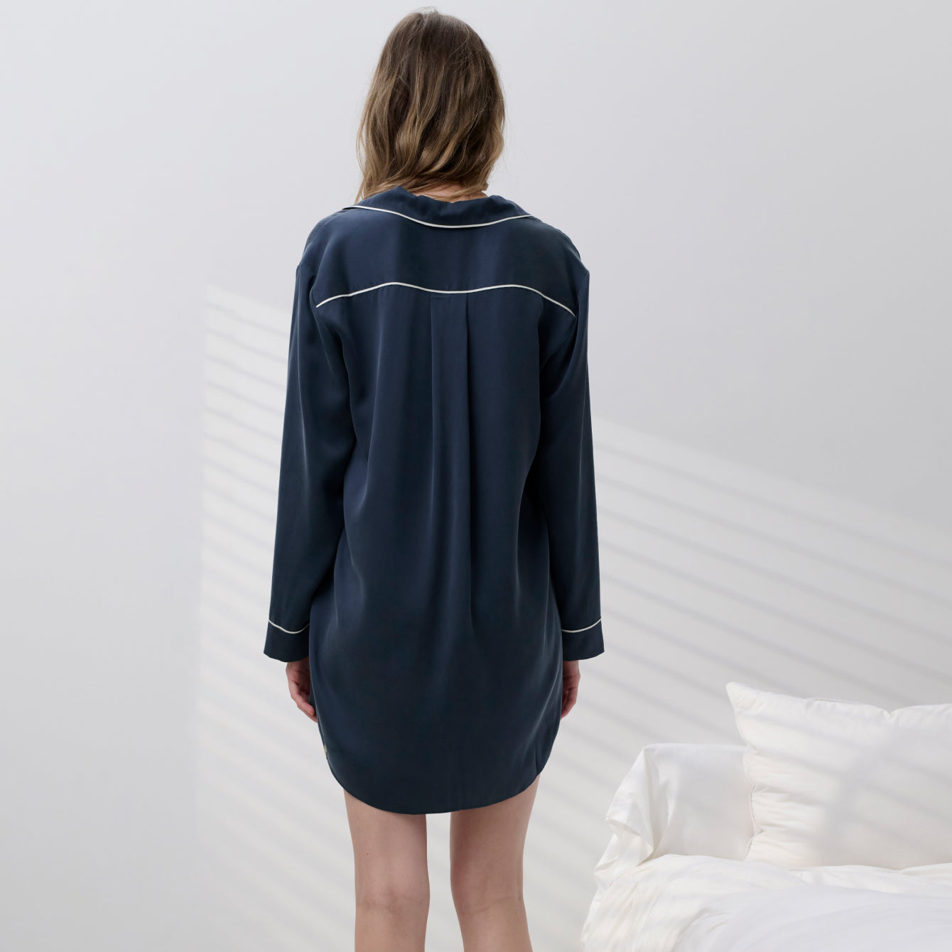 Washable Silk Sleep Shirt Dress – Lunya Washable Silk Sleep Shirt Dress – Lunya
