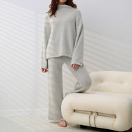 Lunya Loungewear Cashmere Wool Wide Leg Pant - #Misty Stone