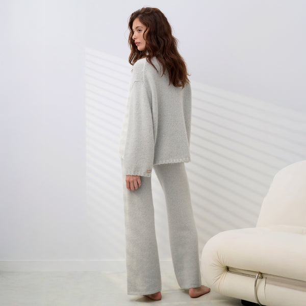 Cashmere Wool Wide Leg Pant