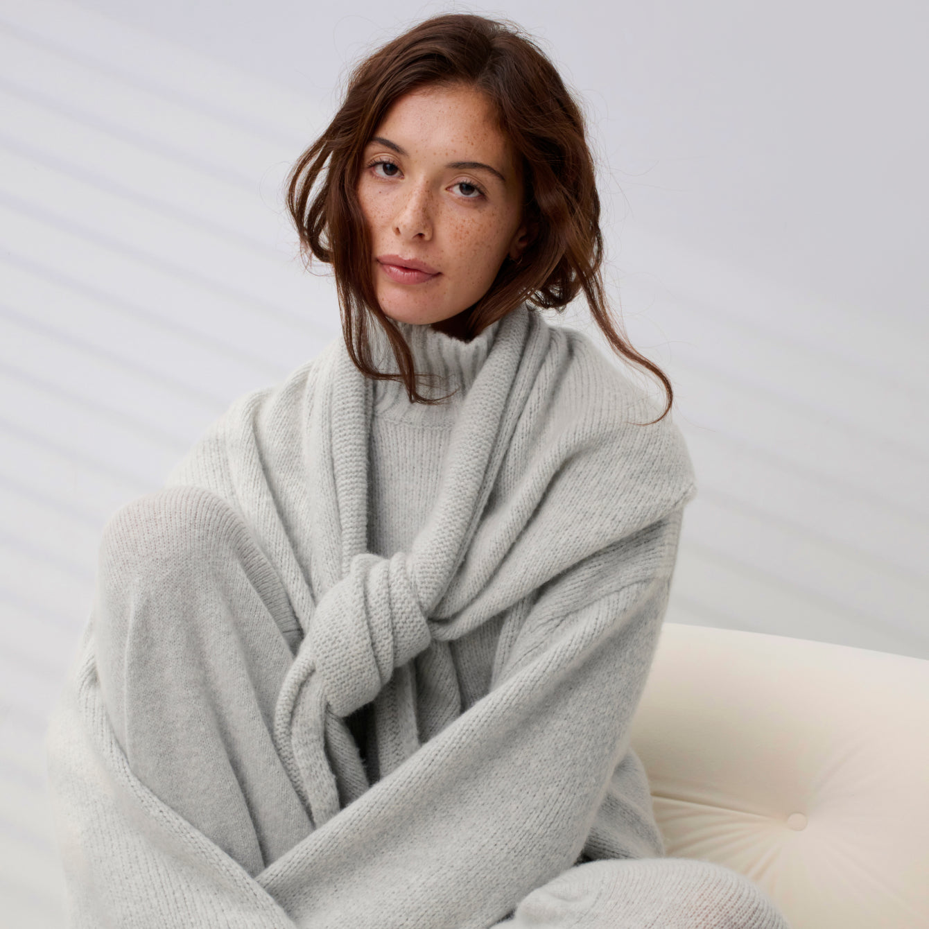 Lunya Loungewear Cashmere Wool Turtleneck - #Misty Stone