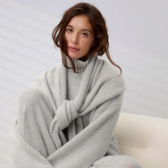 Lunya Loungewear Cashmere Wool Turtleneck - #Misty Stone