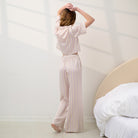 Lunya Pajamas - WASHABLE SILK HIGH RISE PANT SET #Wisteria Stripe