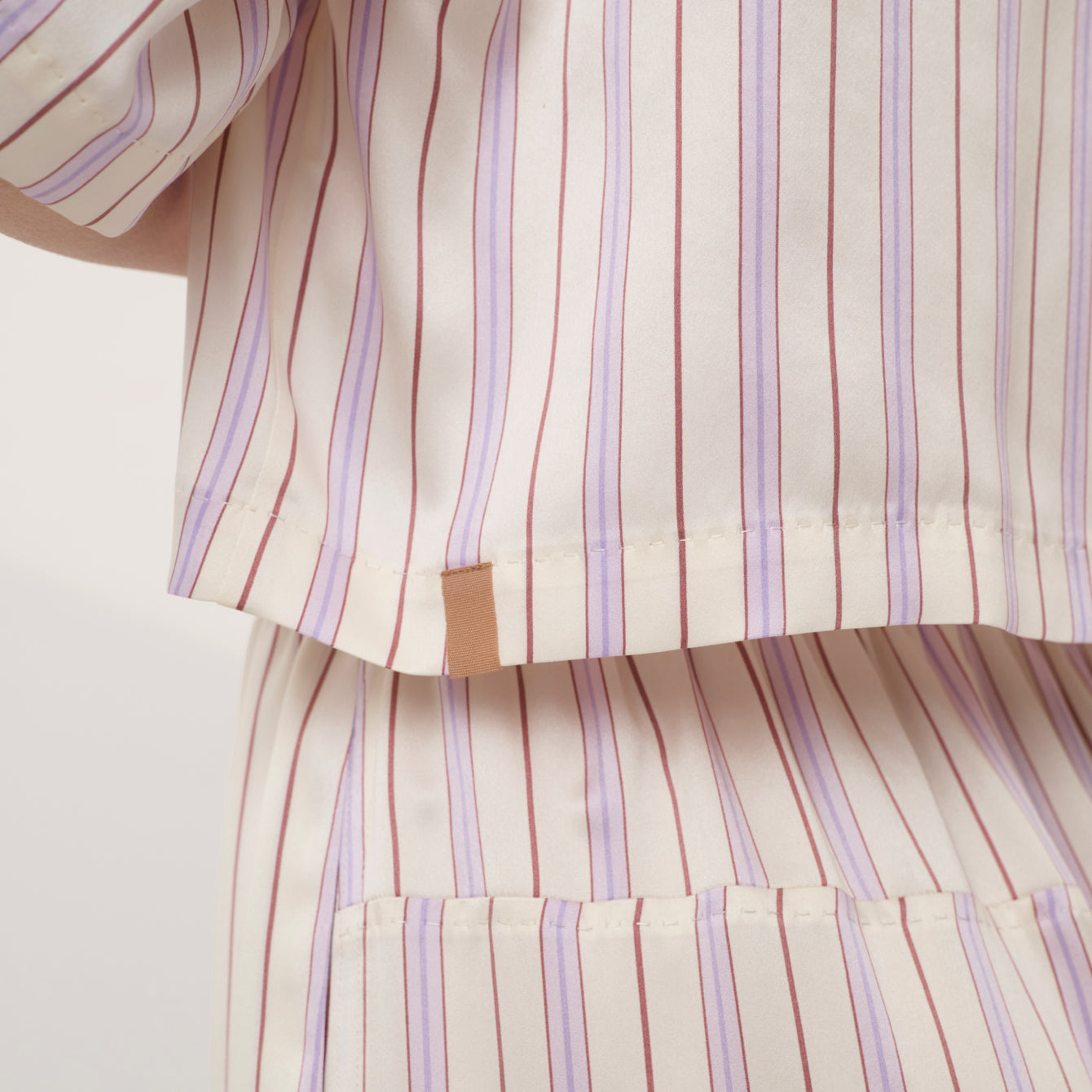 Lunya Pajamas - WASHABLE SILK HIGH RISE PANT SET #Wisteria Stripe