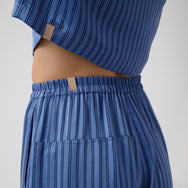 Lunya Pajamas Washable Silk High Rise Pant Set - #Coastal Stripe