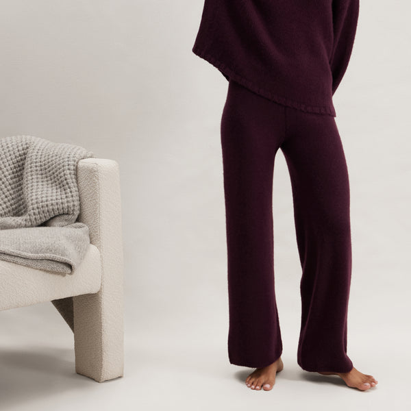 Cashmere Wool Wide Leg Pant
