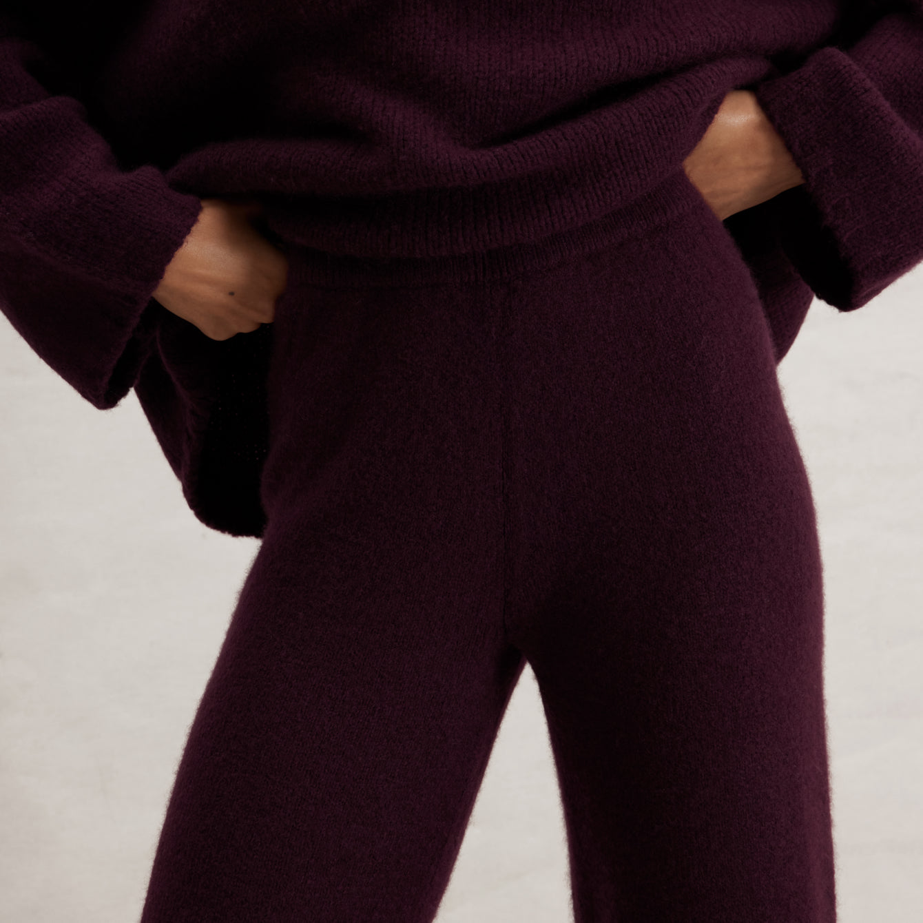 Lunya Loungewear Cashmere Wool Wide Leg Pant - #Vintage Merlot