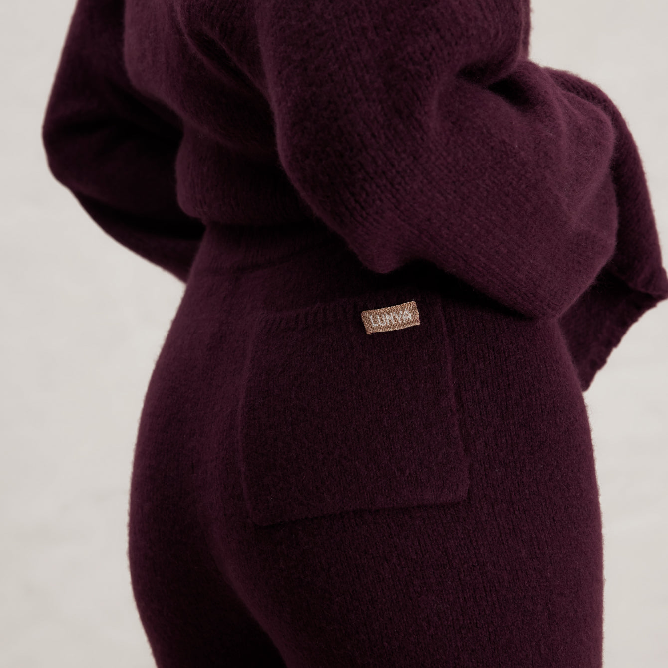 Lunya Loungewear Cashmere Wool Wide Leg Pant - #Vintage Merlot