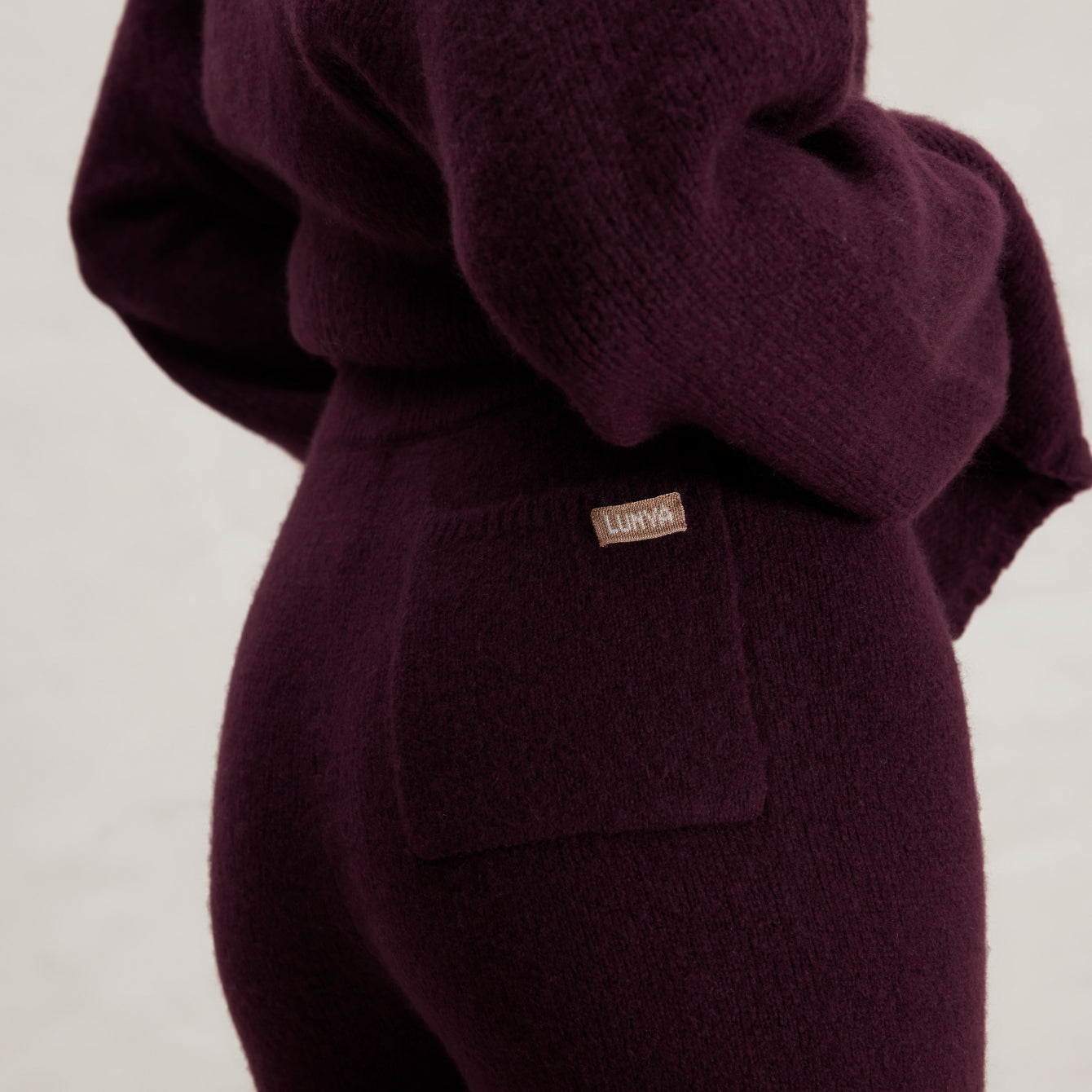 Lunya Loungewear Cashmere Wool Wide Leg Pant - #Vintage Merlot