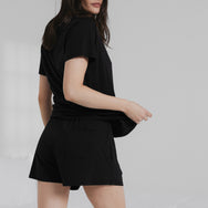 Lunya Pajamas Organic Pima Tee Short Set - #Immersed Black