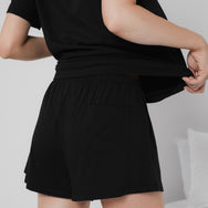 Lunya Pajamas Organic Pima Tee Short Set - #Immersed Black
