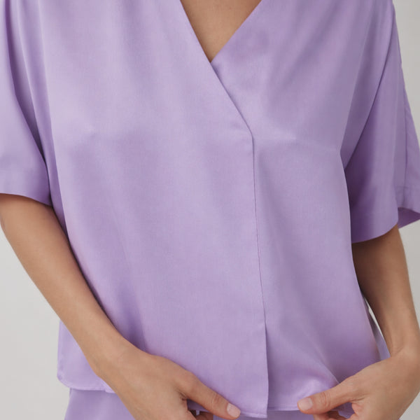 Washable Silk Crossover Pant Set