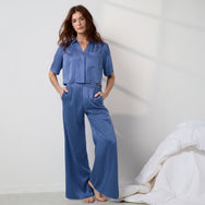 Lunya Pajamas Washable Silk High Rise Pant Set - #Coastal Stripe