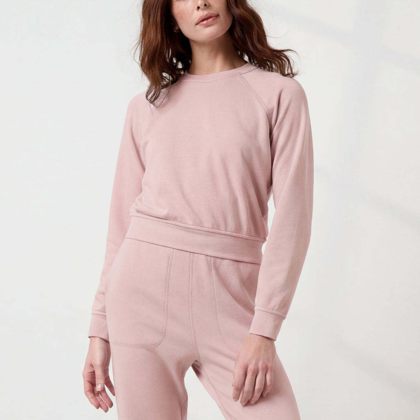 Lunya Loungewear Silksweats™ Lightweight Terry Slim Fit Raglan - #Delicate Pink