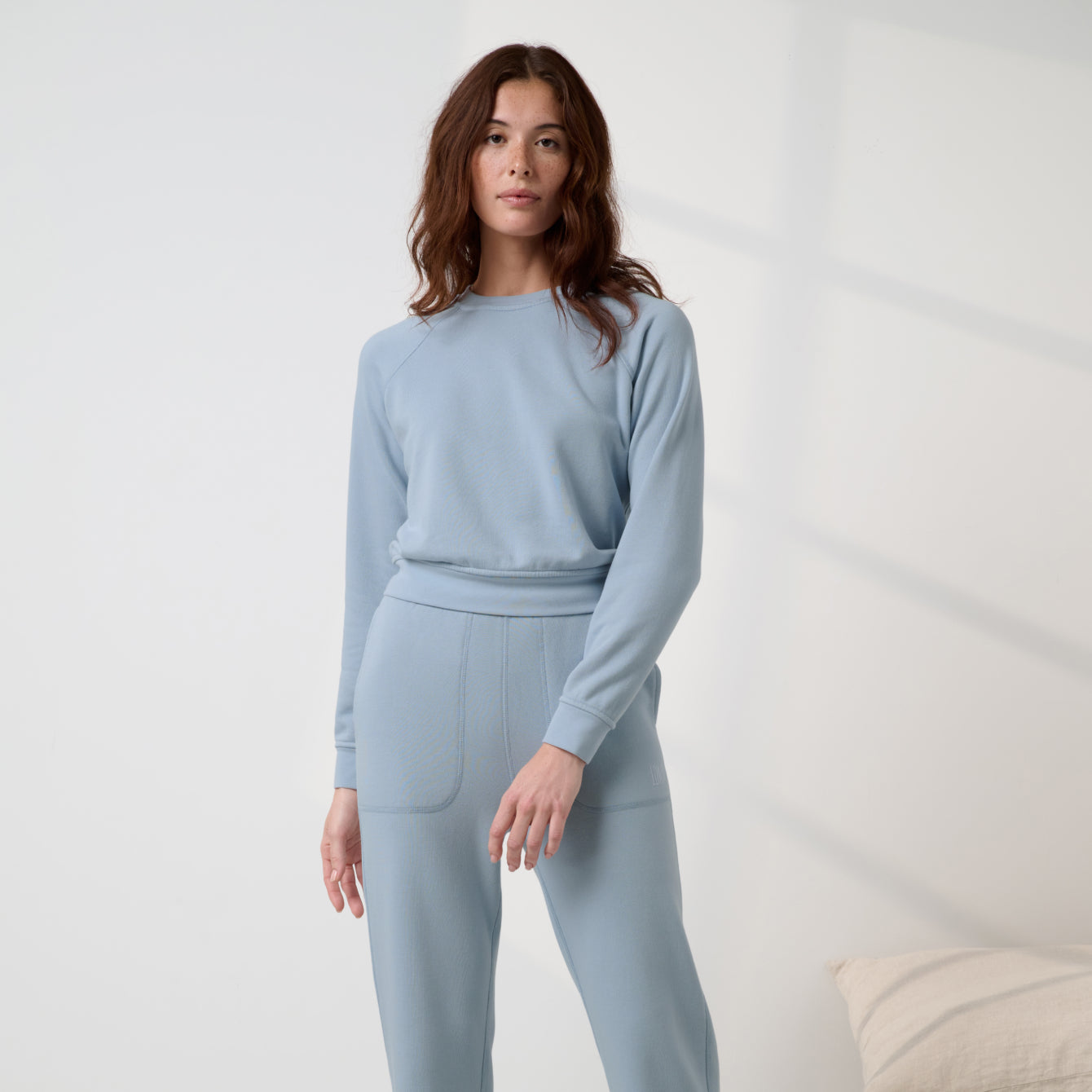 Lunya Loungewear Silksweats™ Lightweight Terry Slim Fit Raglan - #Welkin Blue
