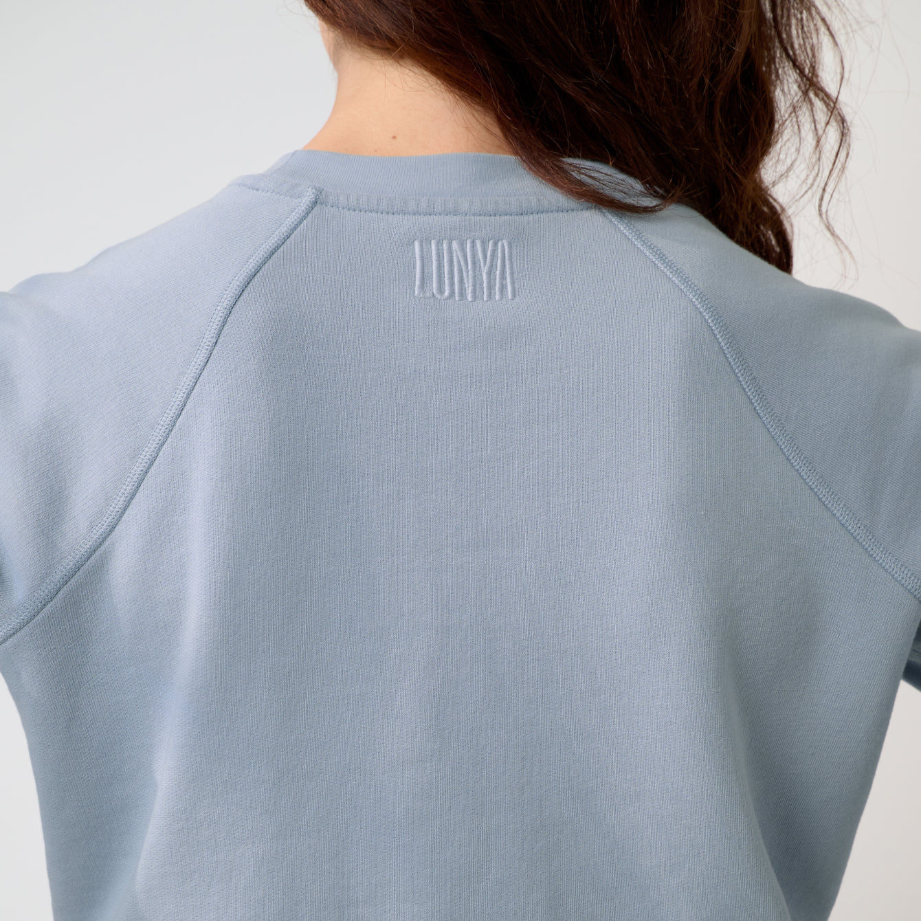 Lunya Loungewear Silksweats™ Lightweight Terry Slim Fit Raglan - #Welkin Blue