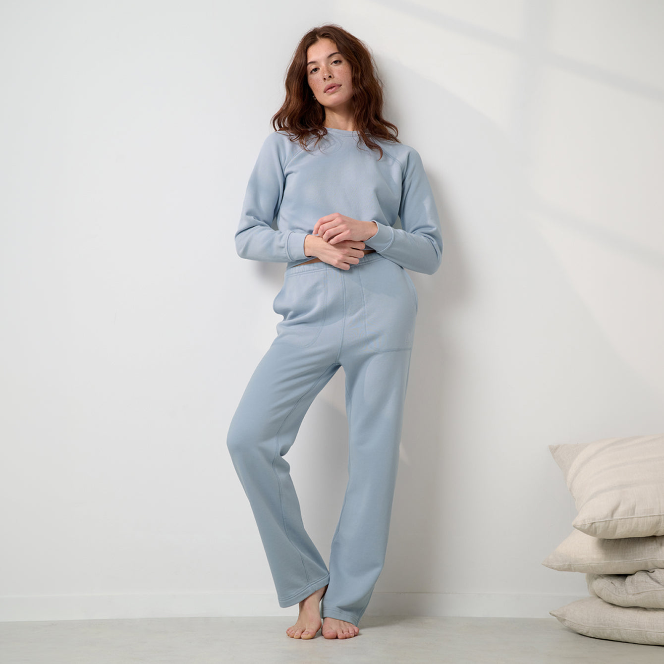 Lunya Loungewear Silksweats™ Lightweight Terry Slim Fit Raglan - #Welkin Blue