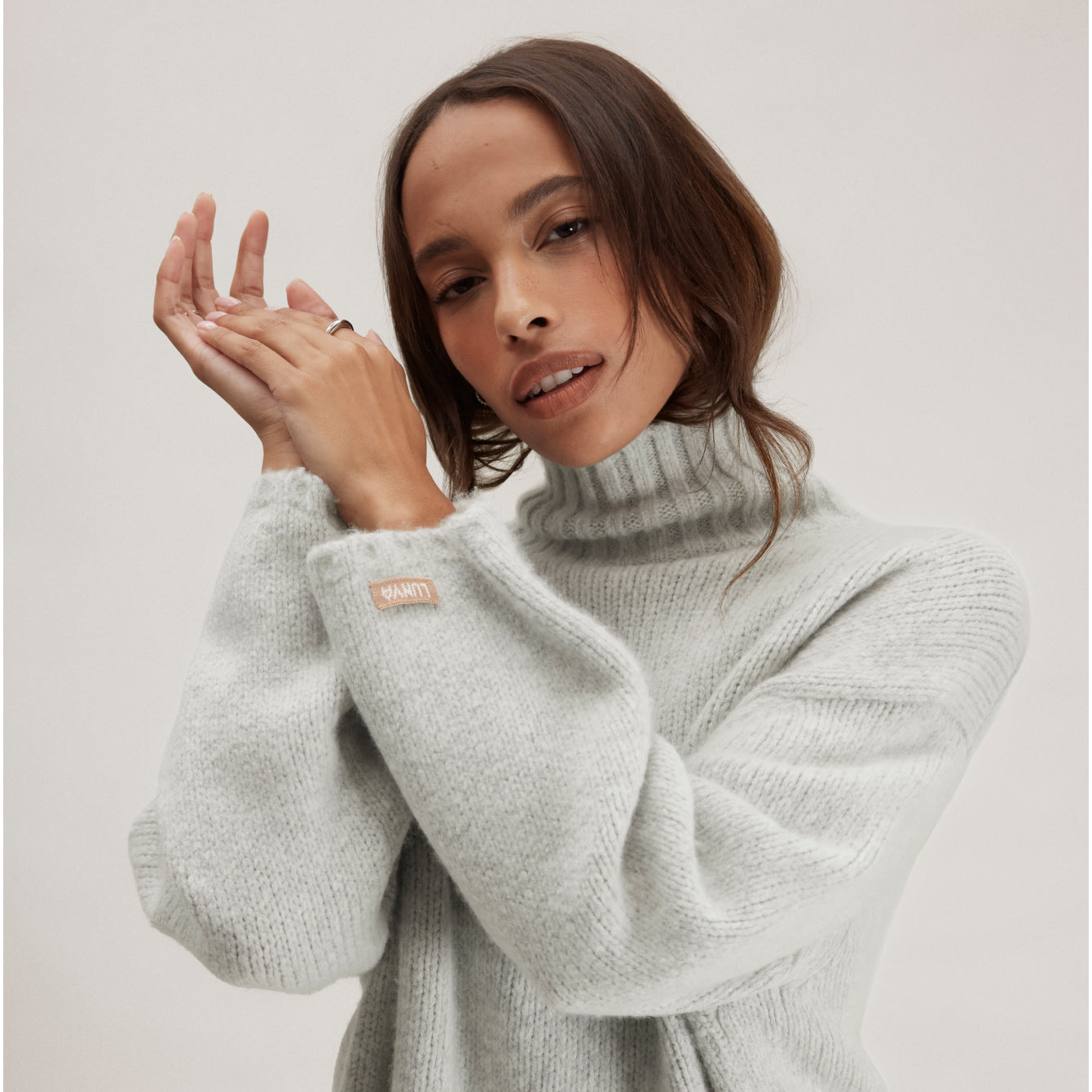 Lunya Loungewear Cashmere Wool Turtleneck - #Misty Stone