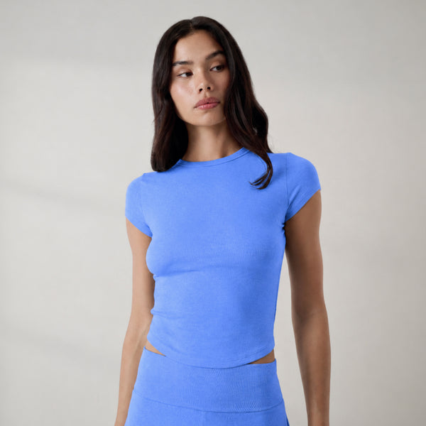 Soft Modal Rib Curved Hem Tee