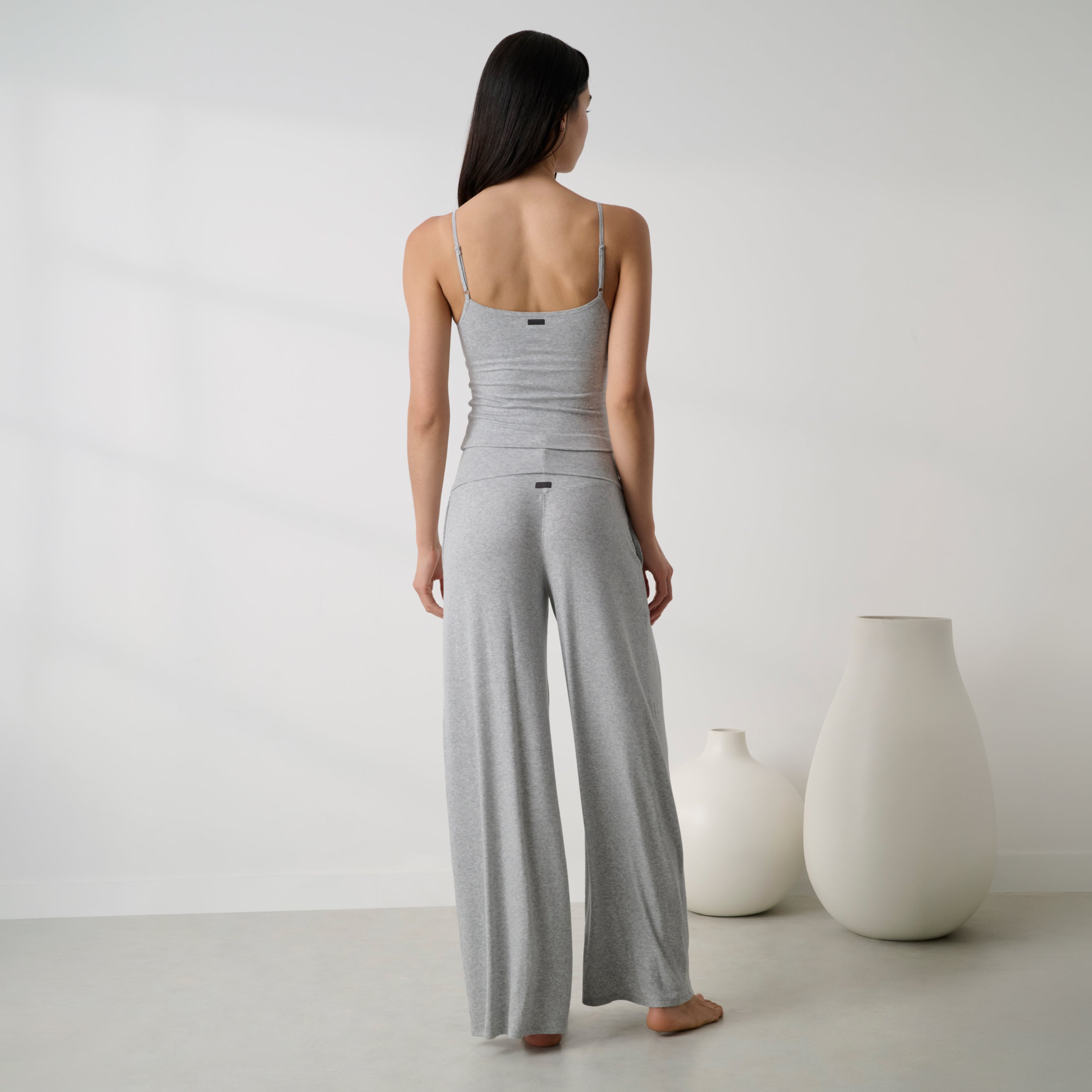 Lunya Pajamas - Soft Modal Rib Foldover Pant #Napping Dove Heather
