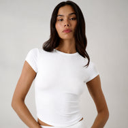 Lunya Pajamas - Soft Modal Curved Hem Tee #Sincere White