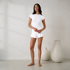 Lunya Pajamas - Soft Modal Curved Hem Tee #Sincere White