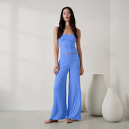 Lunya Pajamas - Soft Modal Rib Foldover Pant #Current Blue