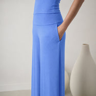 Lunya Pajamas - Soft Modal Rib Foldover Pant #Current Blue