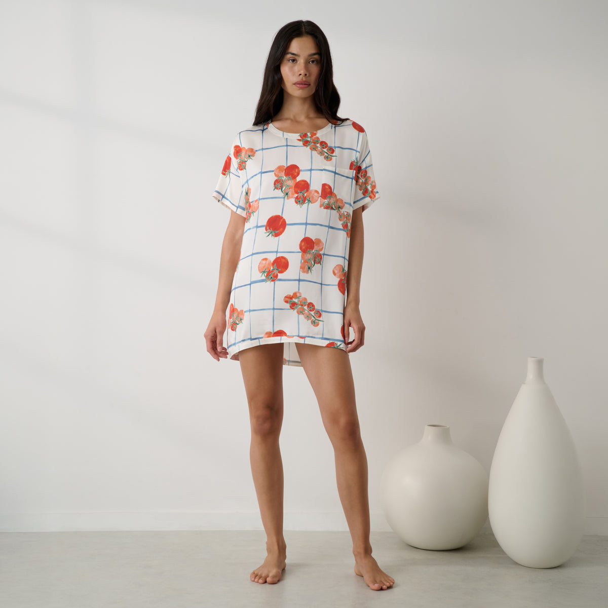 Lunya Nightgown - Washable Silk Oversized Sleep Tee #Summer Harvest