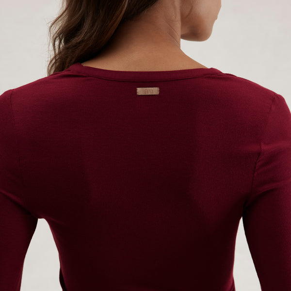 Soft Modal Rib V-Neck Henley
