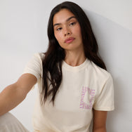 Lunya Cotton T-Shirt - THE GRAPHIC TEE #Lunya Leisure Bone/Lilac