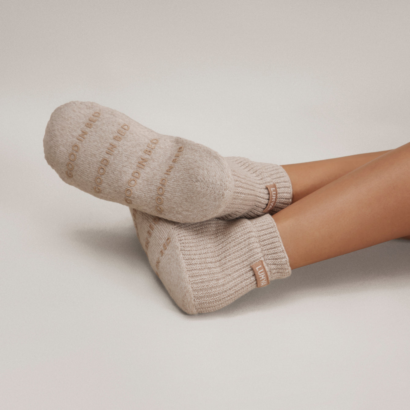 Lunya Accessories Cottonsilk™ Slipper Sock - #Oat Marl