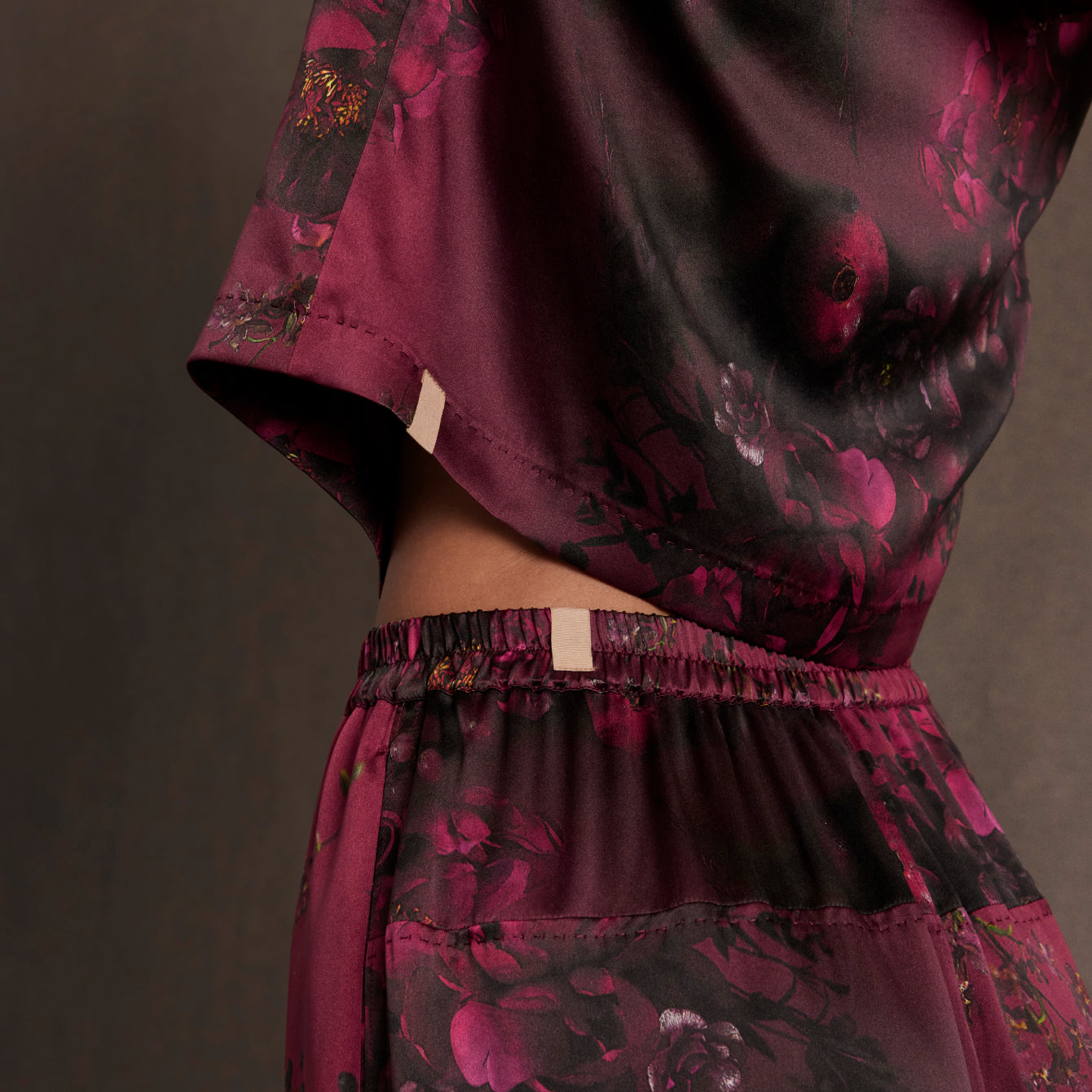 Lunya Pajamas Lunya x Rosandich Washable Silk High Rise Pant Set - #Rouge Reverie