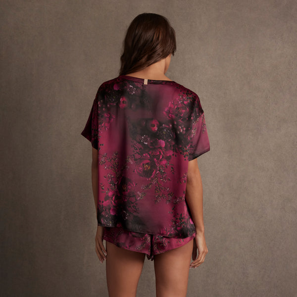 Washable Silk Tee Short Set