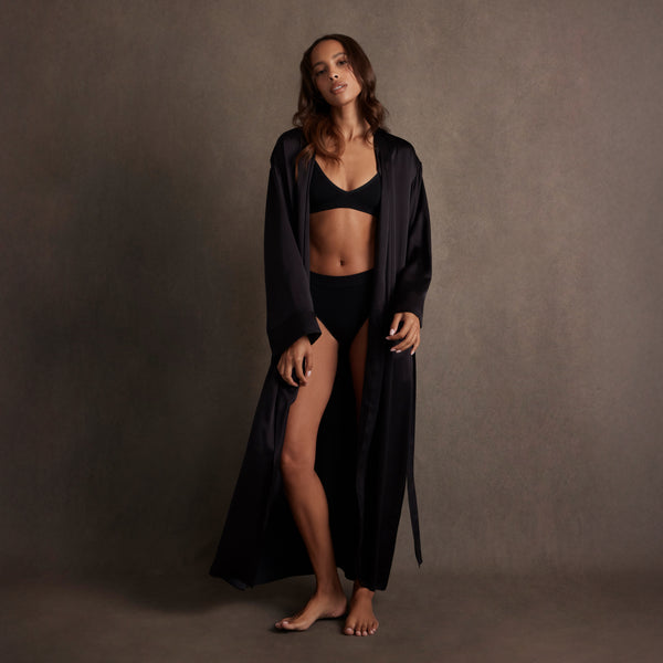 Lunya x Rosandich Washable Silk Long Kimono Robe