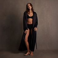Lunya Pajamas Lunya x Rosandich Washable Silk Long Kimono Robe - #Nocturne Bloom