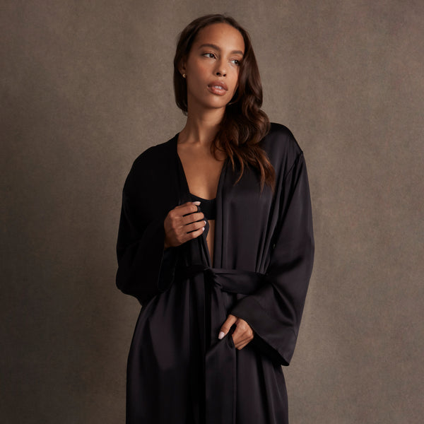 Lunya x Rosandich Washable Silk Long Kimono Robe
